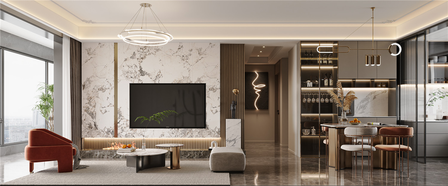 融創玖璽臺132㎡簡法輕奢混搭風