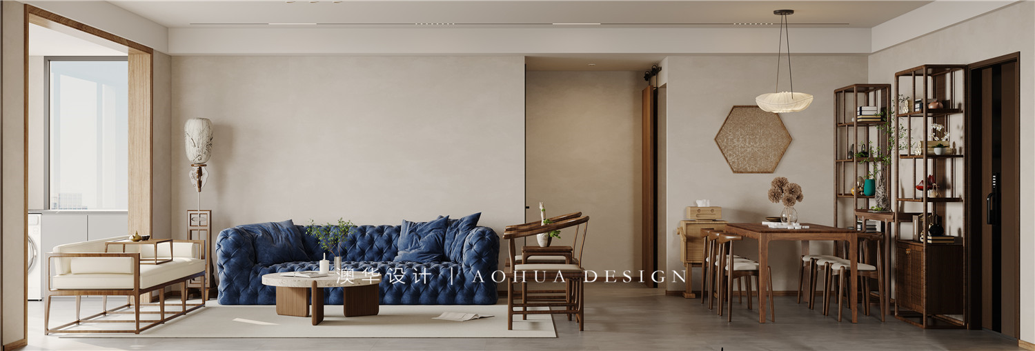 萬科翡翠國際140㎡現(xiàn)代中式混搭