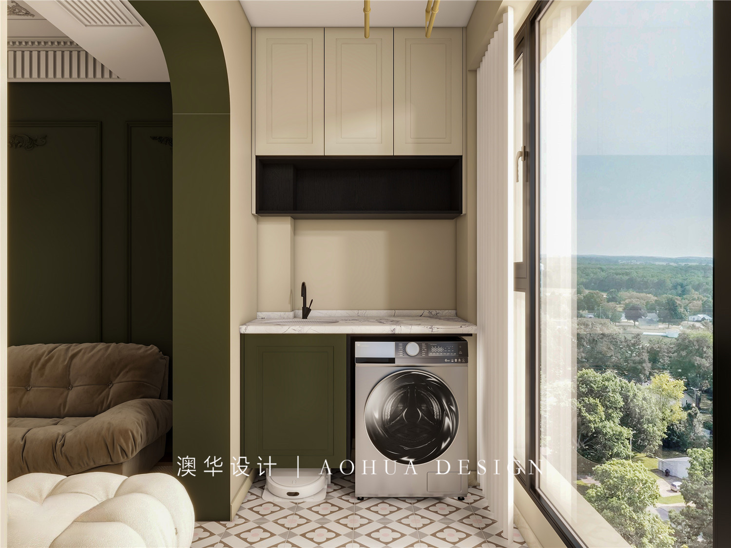 金域藍灣78㎡中古風