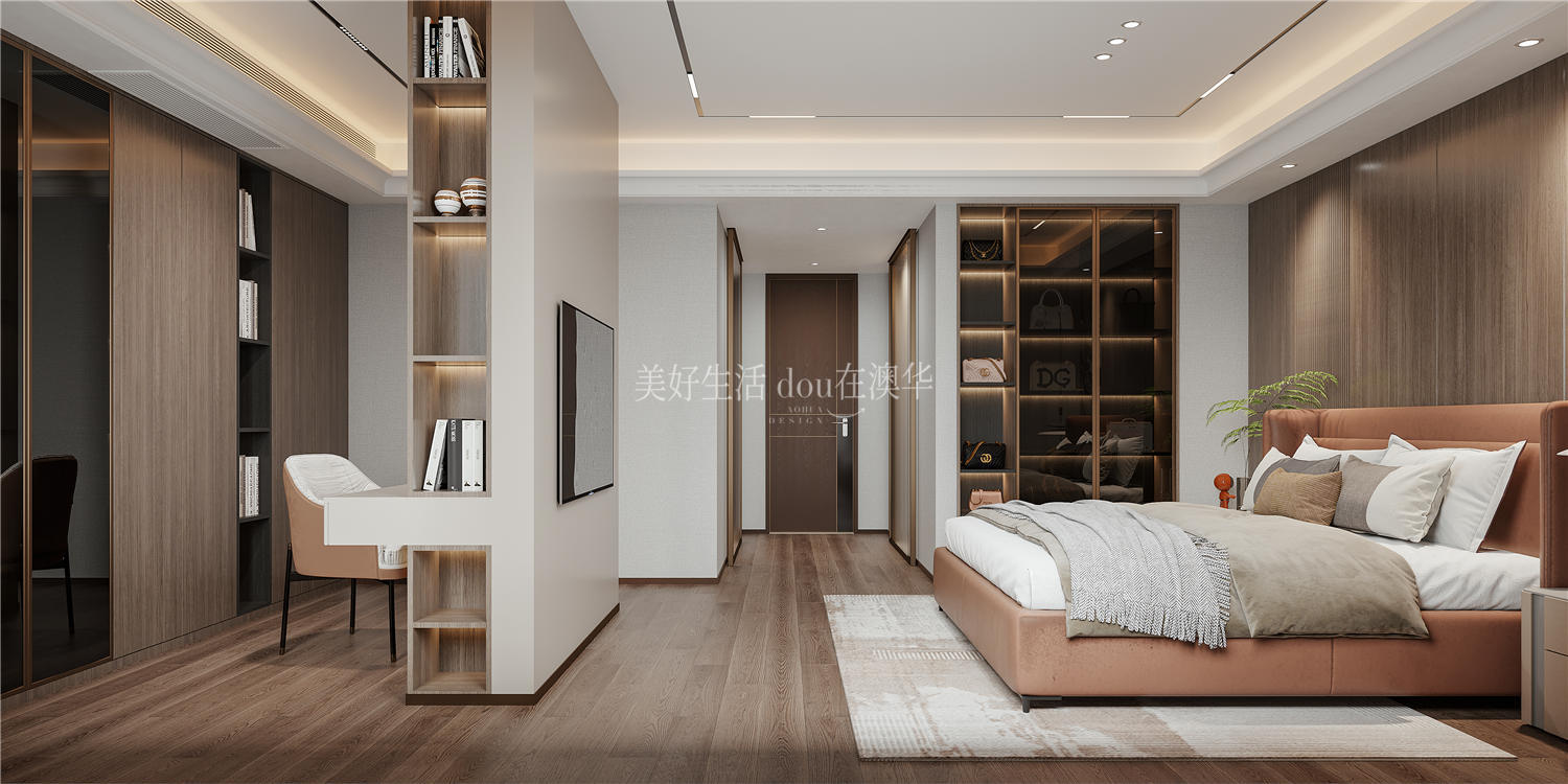 越秀·金融匯裝修效果圖,意式輕奢,武漢裝修設計