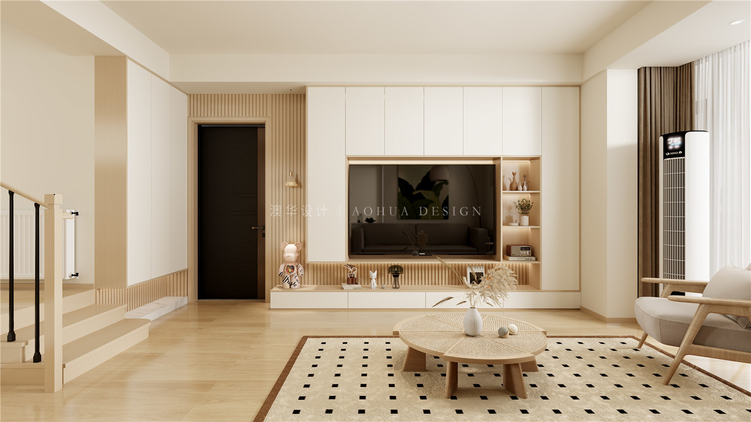 統(tǒng)建千禧園裝修效果圖,奶油原木