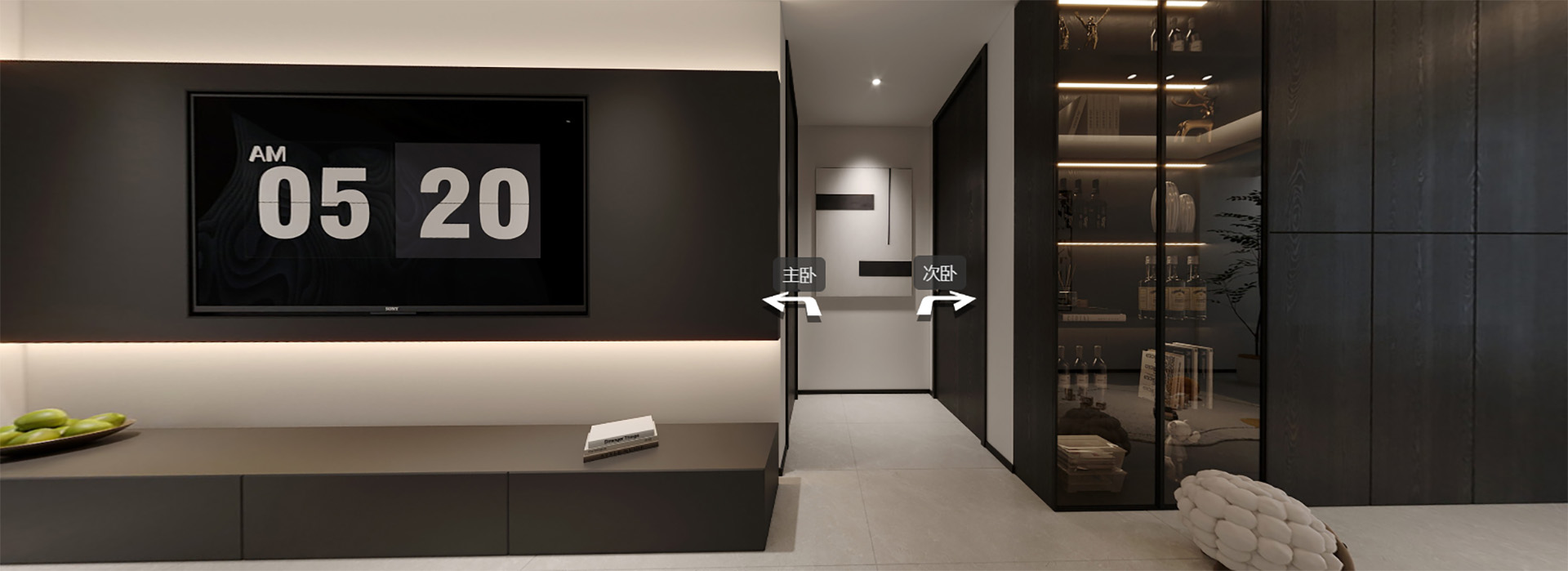 紅橋城裝修,黑白極簡風