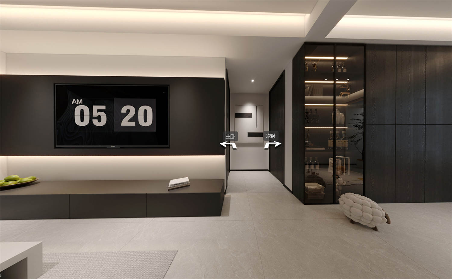 紅橋城裝修,黑白極簡風