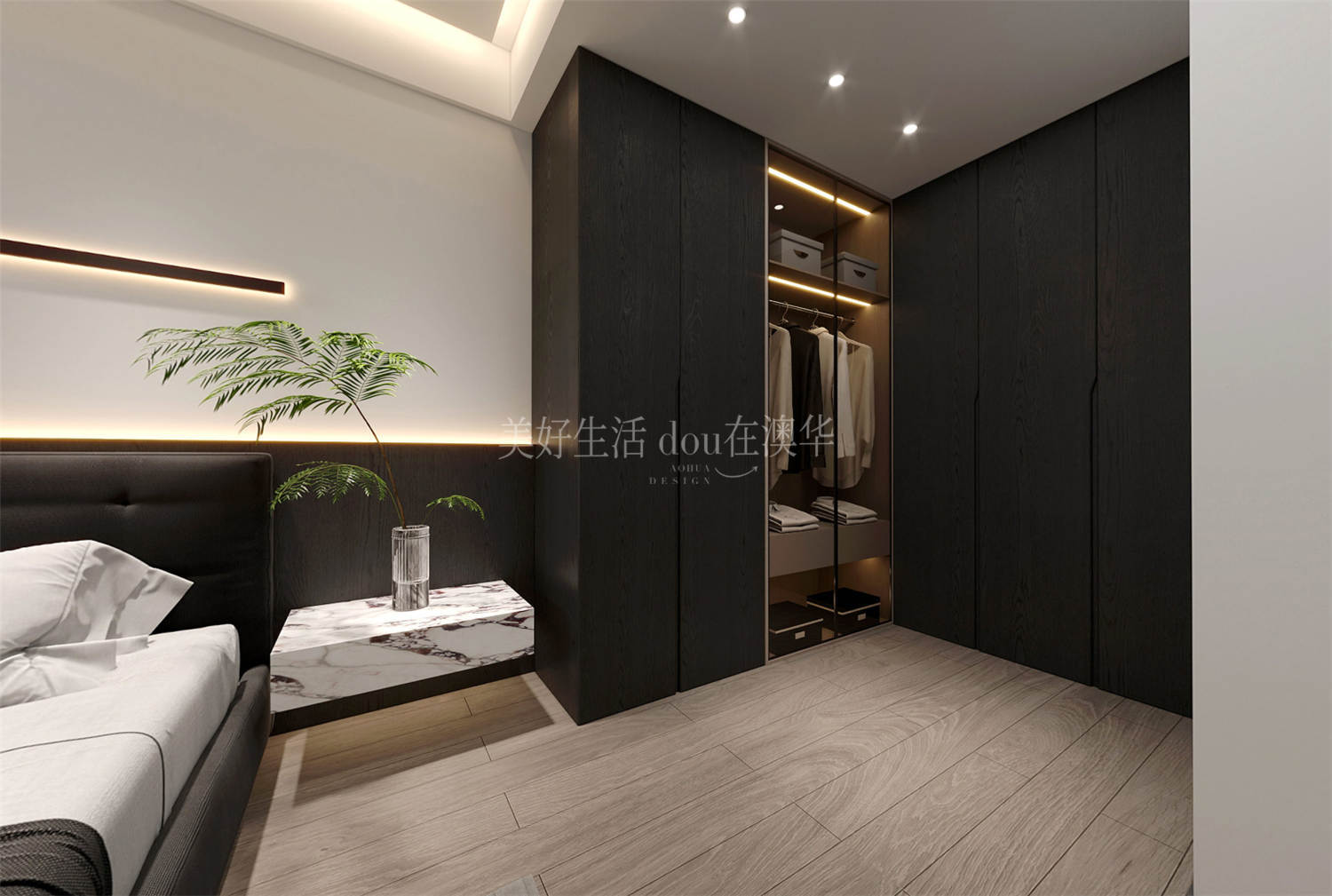 紅橋城裝修,黑白極簡風