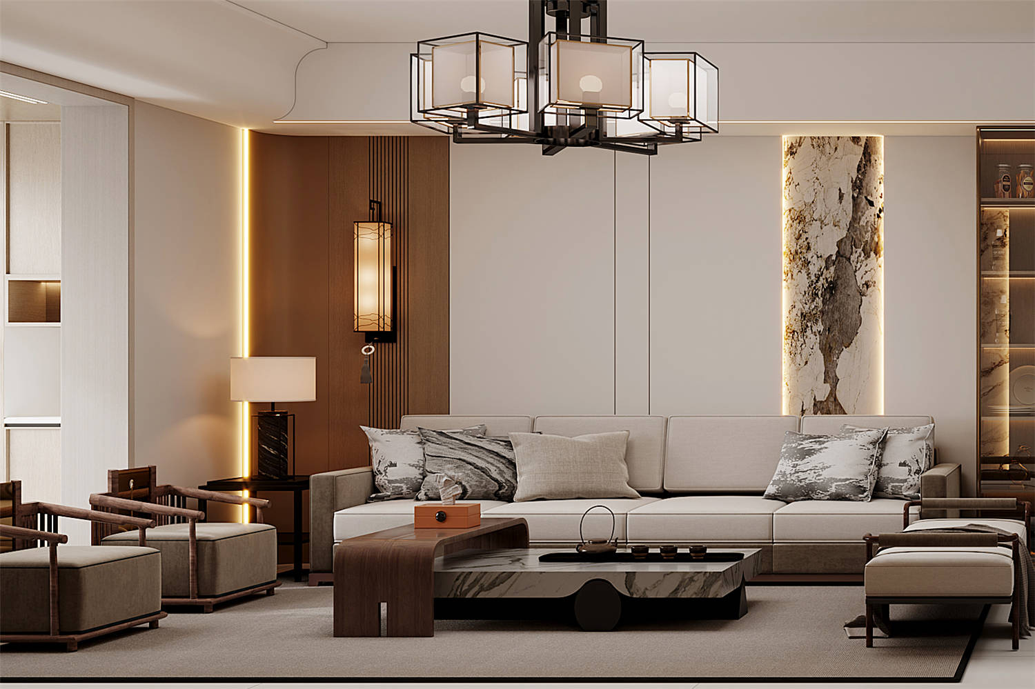 世紀(jì)江尚裝修,新中式