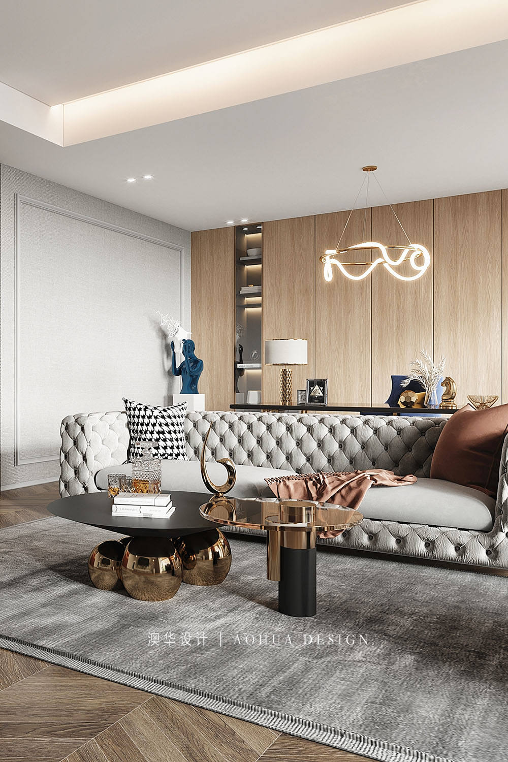 華發外灘首府裝修,現代輕奢