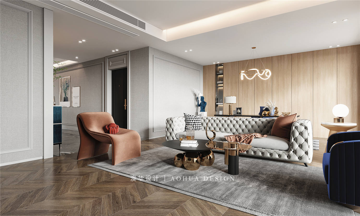 華發外灘首府裝修,現代輕奢