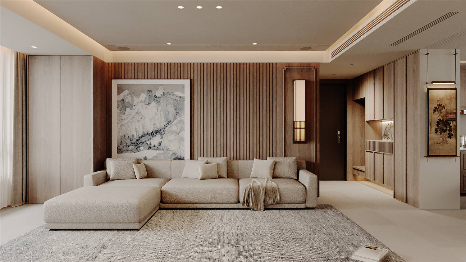 華發都薈天地裝修,現代咖色系