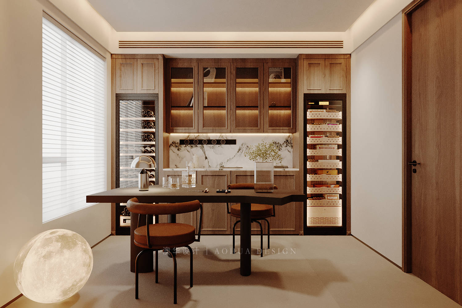 華發都薈天地裝修,現代咖色系