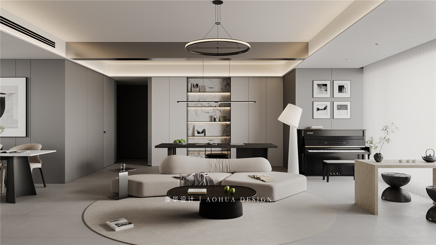 華發(fā)都薈天地裝修,現代黑白灰