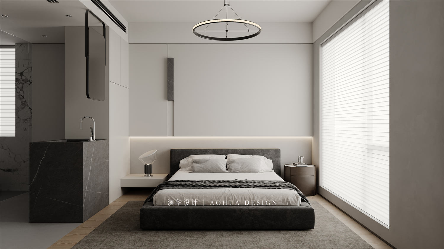 華發(fā)都薈天地裝修,現代黑白灰