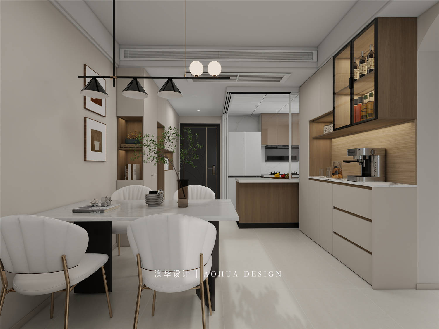 越秀中交星匯園裝修,原木奶油風