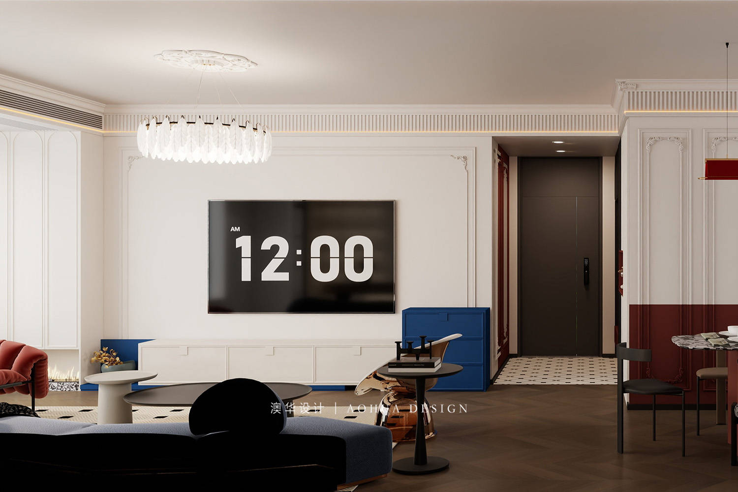 華發都薈天地裝修,法式復古風格