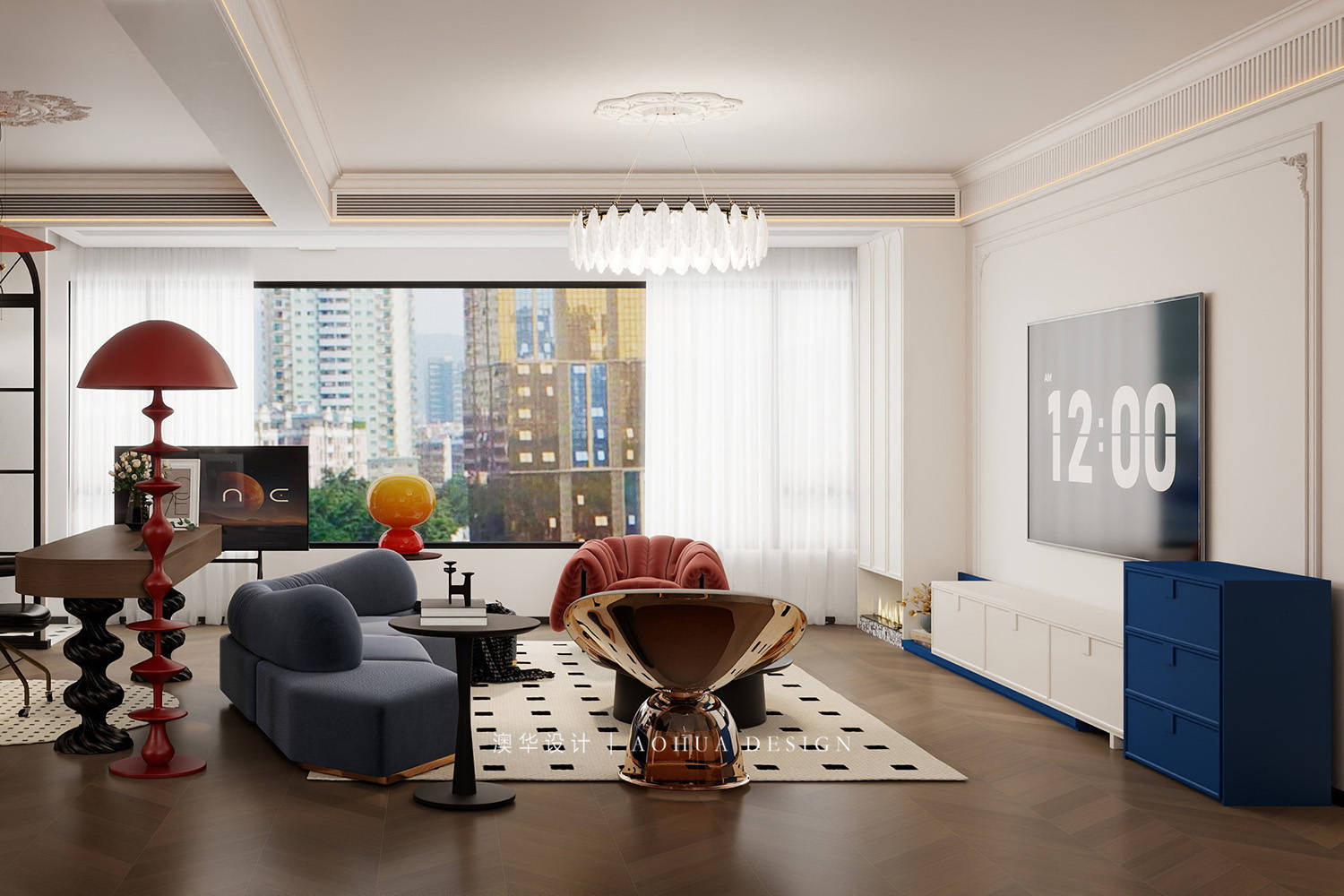 華發都薈天地裝修,法式復古風格