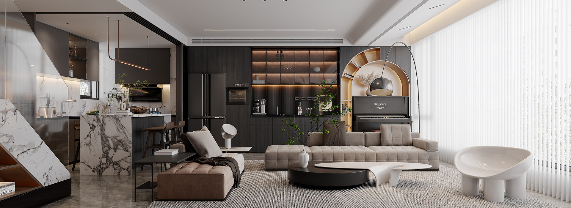 禹洲新希望·雍禧蘭臺裝修,現(xiàn)代輕奢風(fēng)格