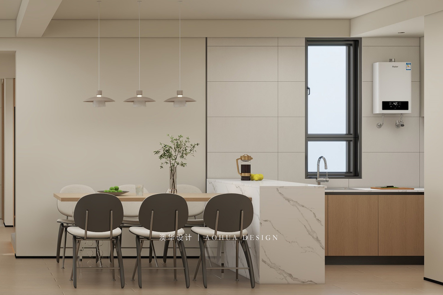 金輝世界城裝修,現(xiàn)代原木風格