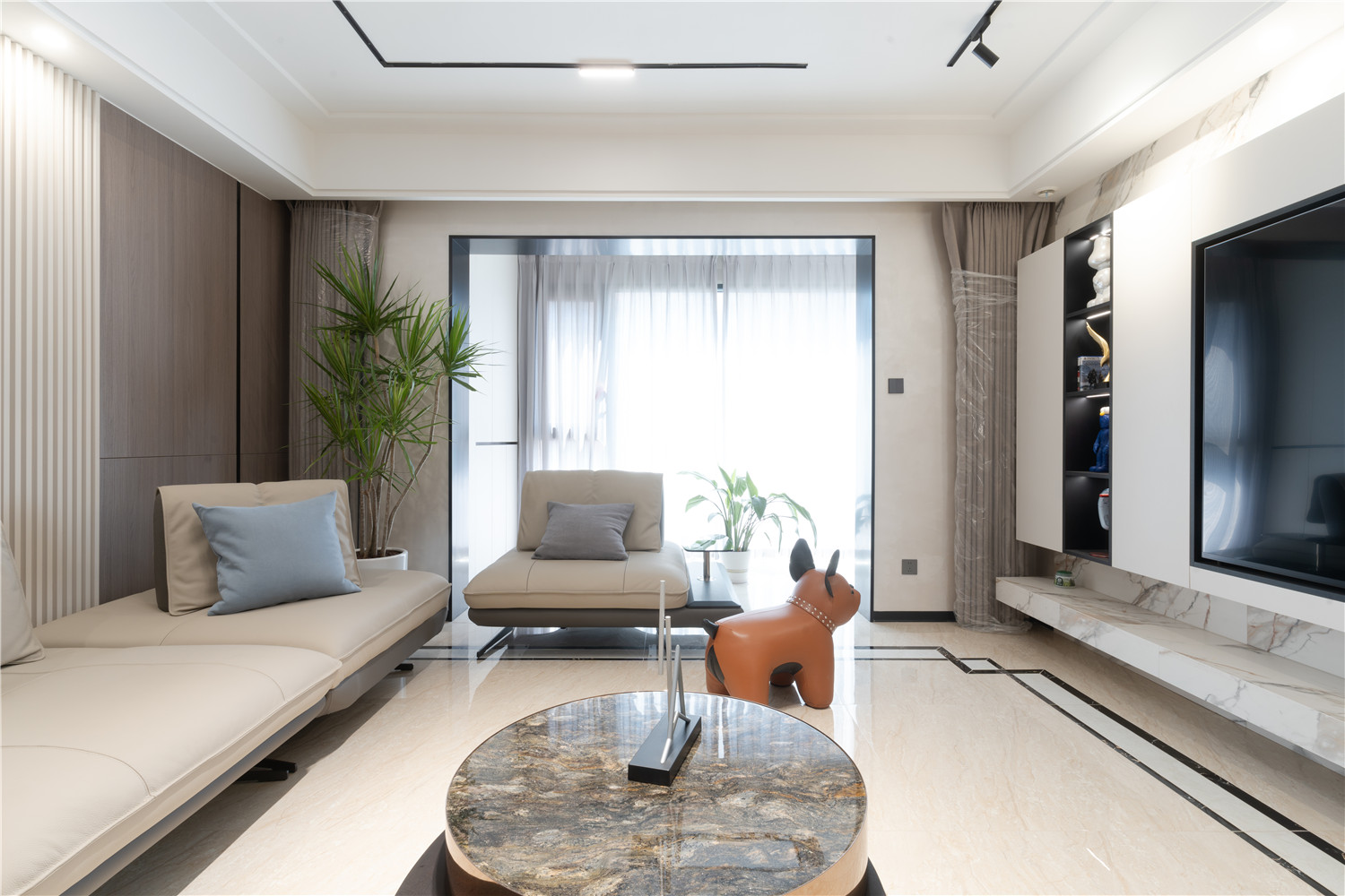 萬科漢口傳奇裝修,現代輕奢風格