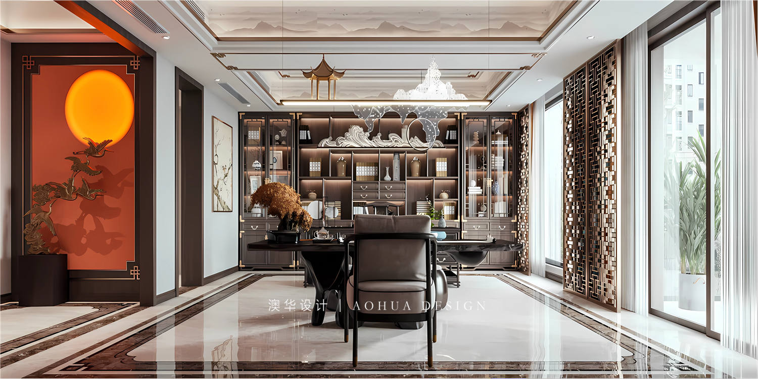 武漢別墅裝修,新中式風格